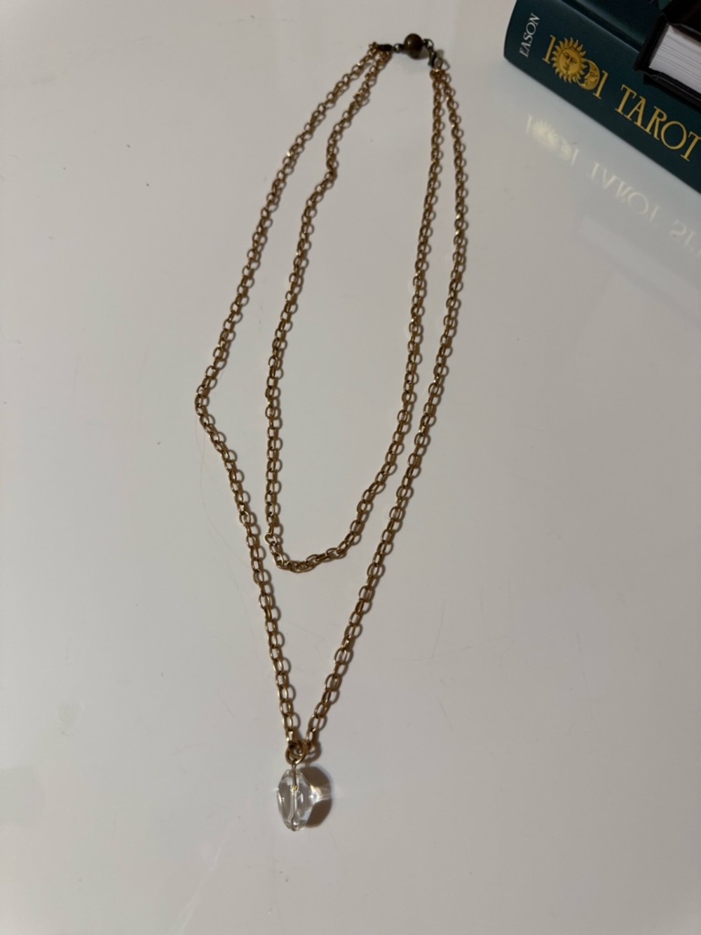 Katia Designs Layered Chain Necklace with Quartz pendant BRAND NEW - Picture 7 of 10